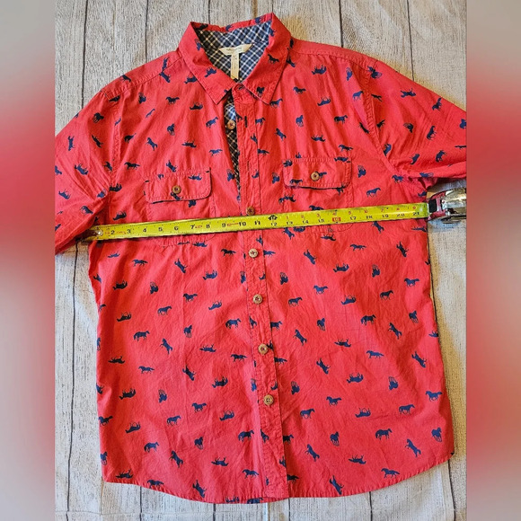 Matilda Jane with Joanna Gaines Men's •Large• High Horse Button Down Shirt Red - Picture 3 of 7